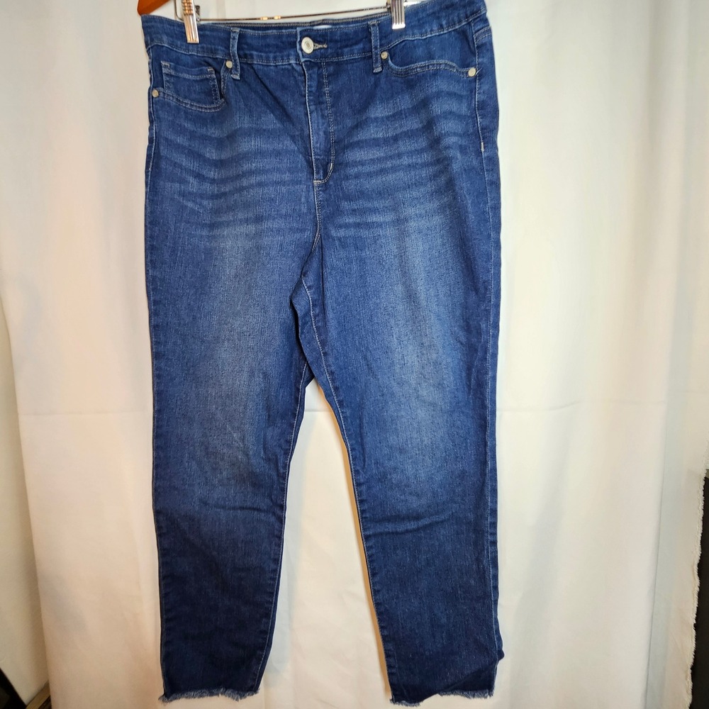 Sofia‎ Jeans by Sofia Vergara Frayed Hem High Waist Dark Wash Size 20